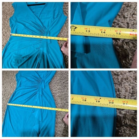 "American Living" Elegant Teal Draped Dress, Size 14. - Picture 8 of 12